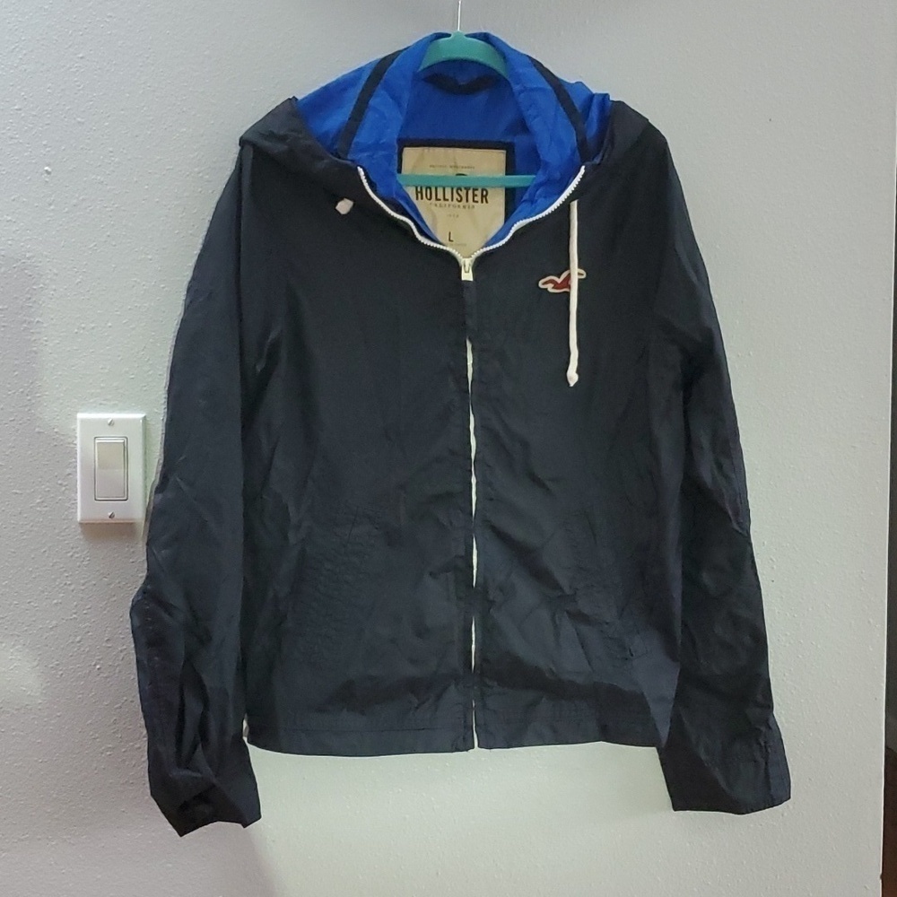 Hollister black and blue windbreaker Y2K jacket